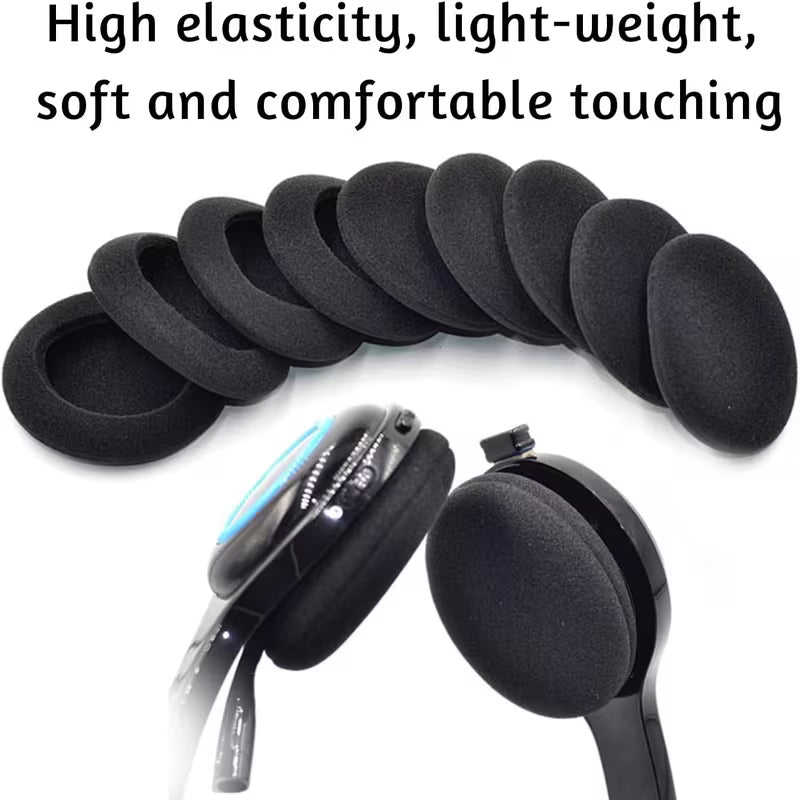 Ear Cushions Foam Replacement for Headphones Most Standard Size Office Telephone Headsets H251 H251N H261 H261N H351 H351N H361 H361N Headset Disposable Covers, Black