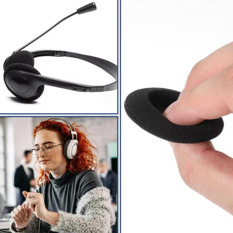 Headphone Ear Cushions, Ultra-soft Sponge Covers, Suitable for Most Standard-sized Office Phone Headsets and Earphone Replacement Ear Pads