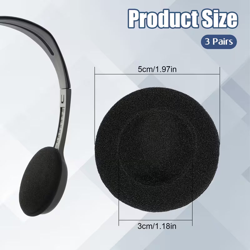 Headphone Ear Cushions, Ultra-soft Sponge Covers, Suitable for Most Standard-sized Office Phone Headsets and Earphone Replacement Ear Pads