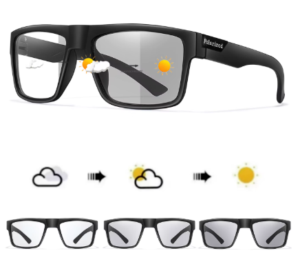 3-Pairs Classical Square Photochromic Sunglasses Outdoor Sports Cycling Running Driving Men Women Festival Party Wear Eyewear