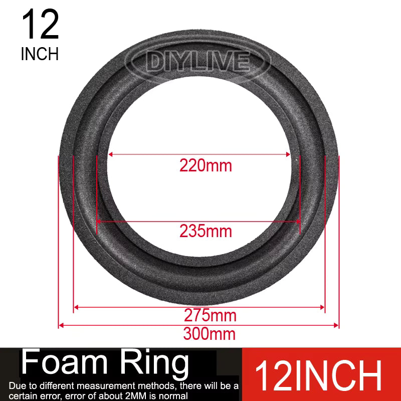 DIYLIVE Subwoofer Foam Edge Folding Ring Speaker Repair Accessories 2-12 Inch Diameter 50-366mm Compatible with 3 3.5 4 5 6.5 8