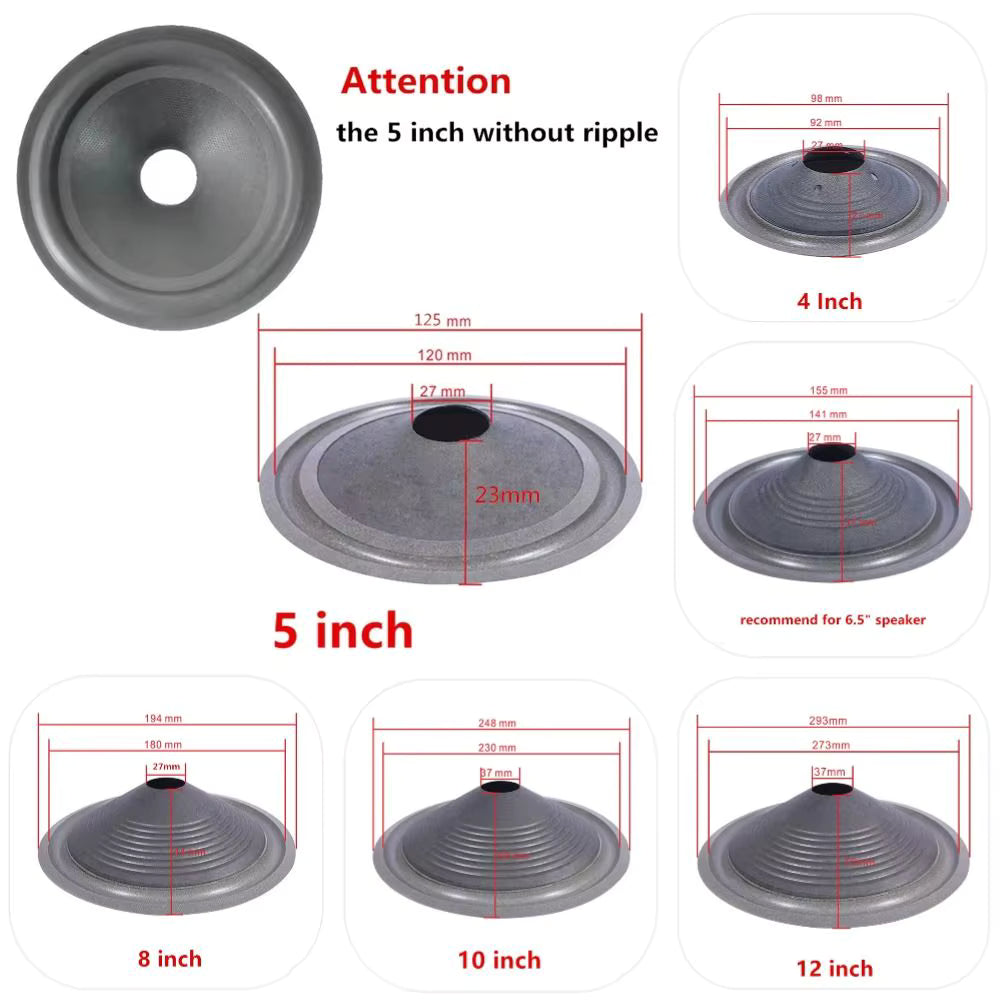 1Pcs 4/5/6.5/8/10/12inch Speaker Woofer Paper Cone Foam Surround Threaded Voice Coil Repair Kit Speaker Accessory