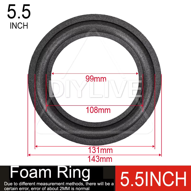 DIYLIVE Subwoofer Foam Edge Folding Ring Speaker Repair Accessories 2-12 Inch Diameter 50-366mm Compatible with 3 3.5 4 5 6.5 8