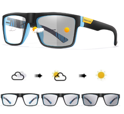 3-Pairs Classical Square Photochromic Sunglasses Outdoor Sports Cycling Running Driving Men Women Festival Party Wear Eyewear