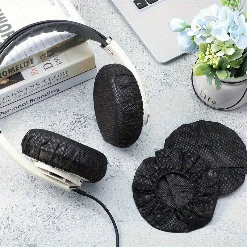 Individually Packaged Disposable Earphone Covers, Non-Woven Elastic Earphone Covers, Specifically for Over-Ear Headphones, Dustproof, Sweatproof, Breathable Protective Covers