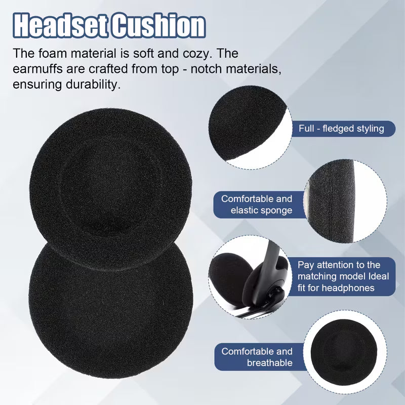 Headphone Ear Cushions, Ultra-soft Sponge Covers, Suitable for Most Standard-sized Office Phone Headsets and Earphone Replacement Ear Pads