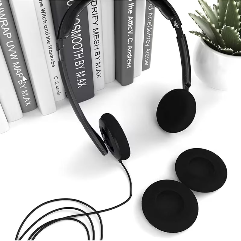 Ear Cushions Foam Replacement for Headphones Most Standard Size Office Telephone Headsets H251 H251N H261 H261N H351 H351N H361 H361N Headset Disposable Covers, Black