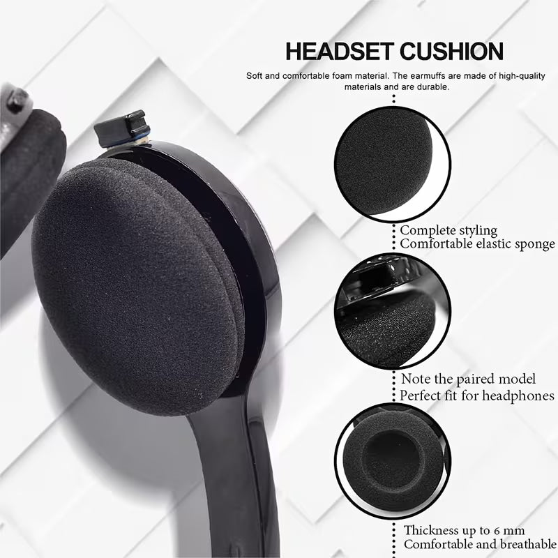 Headphone Ear Cushions, Ultra-soft Sponge Covers, Suitable for Most Standard-sized Office Phone Headsets and Earphone Replacement Ear Pads