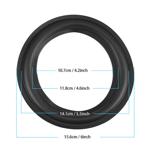 2pcs Speaker Repair Parts 6 Inch Perforated Rubber Edge Surround Durable Replacement Speakers Accessory - NATASHAHS
