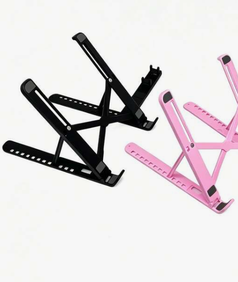 1-Pack Black Foldable Portable Laptop Tablet Phone Stand With Extended Phone Holder Adjustable Cooling Stand